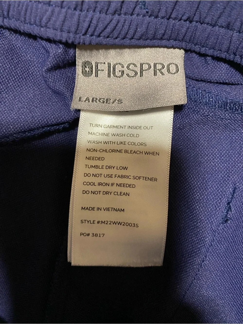 Men’s FIGS PRO Tailored Trouser Technical Scrub Pants Navy Blue Large Short